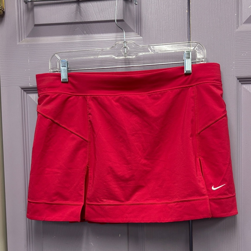 Red Athletic Skirt with Logo